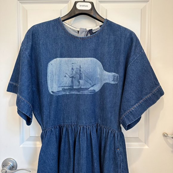 SOLD! Sportmax Max Mara Label-cut Denim Slim Fit Short Dress Size: US4 Spring - Picture 6 of 15